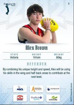 2012 Footy AFL Draft Prospects #2 Alex Browne Back